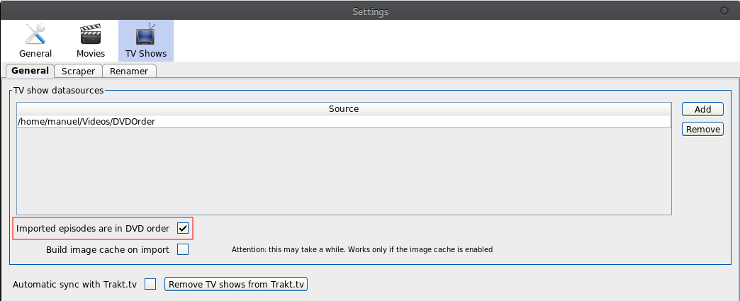 DVD order of episodes - tinyMediaManager