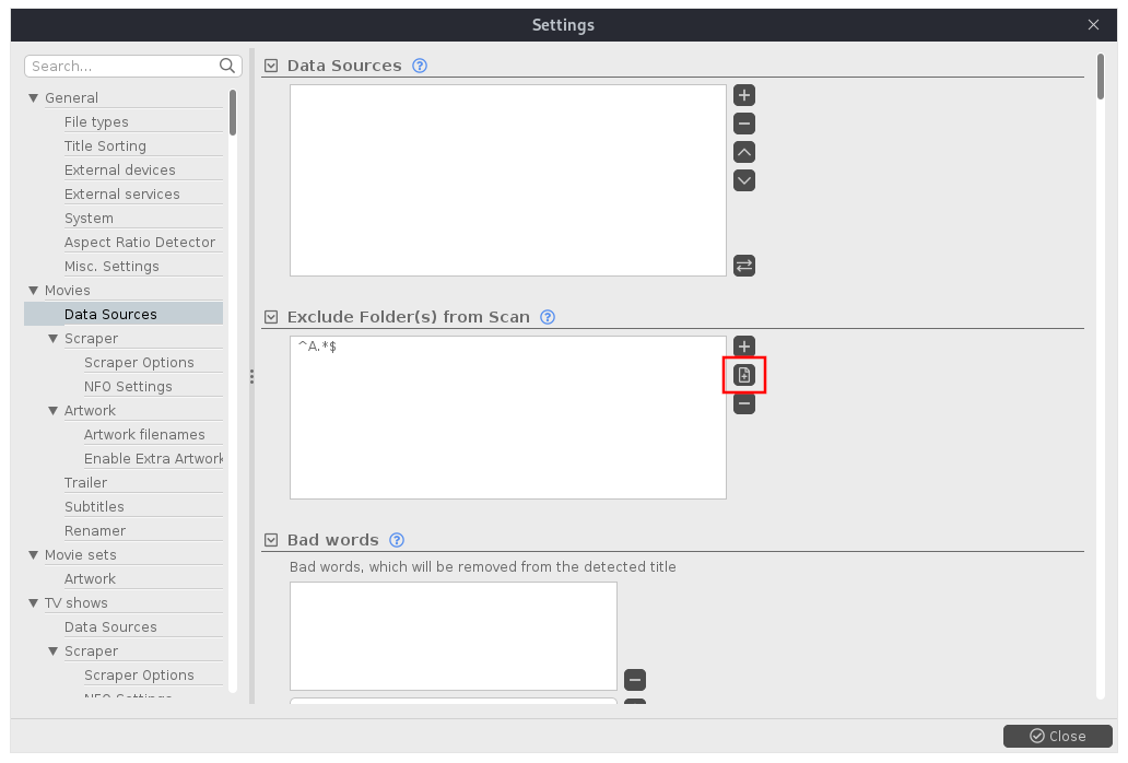 Add a regular expression based skip folder